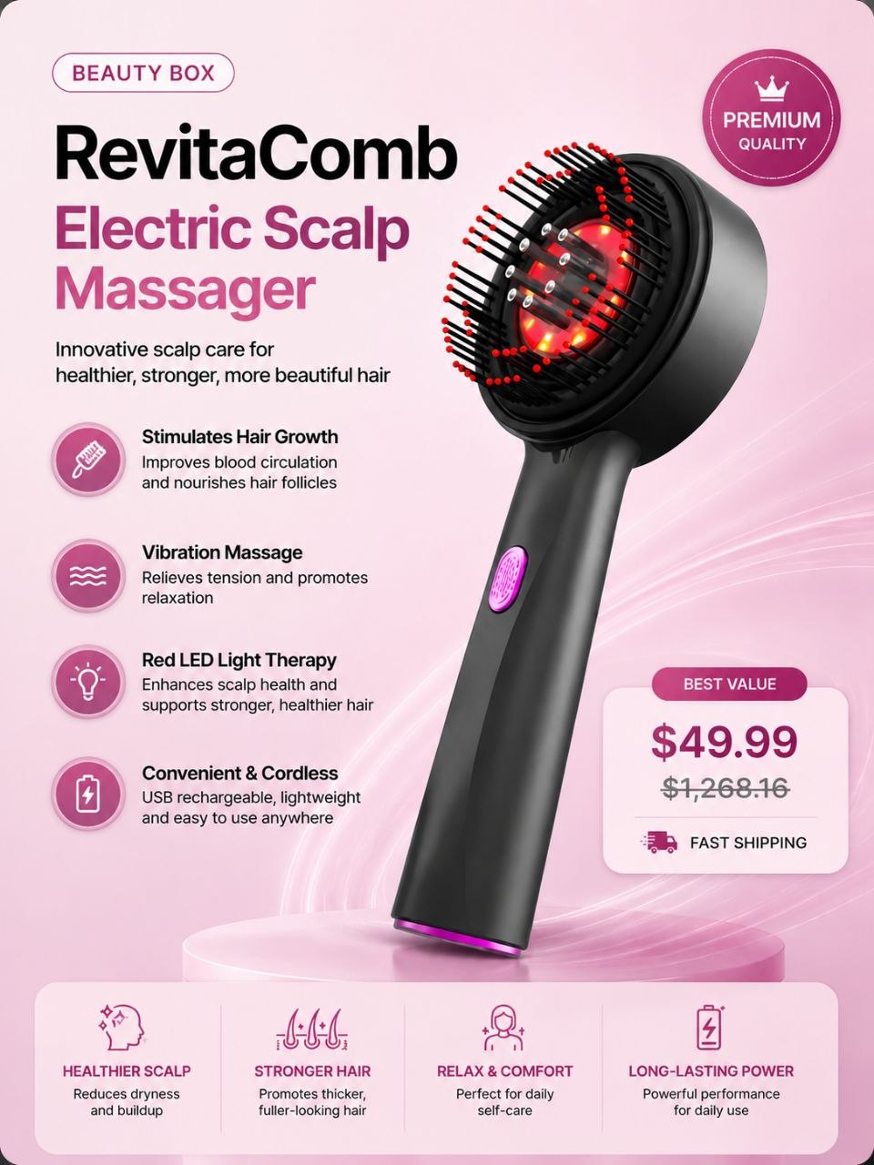 RevitaComb Electric Scalp Massager